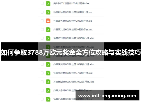 如何争取3788万欧元奖金全方位攻略与实战技巧